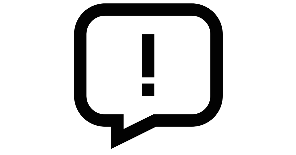 Exclamation chat free vector icon - Iconbolt