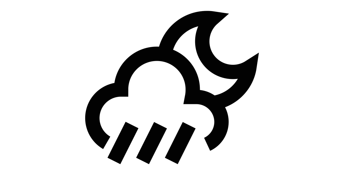 Strong rain night free vector icon - Iconbolt