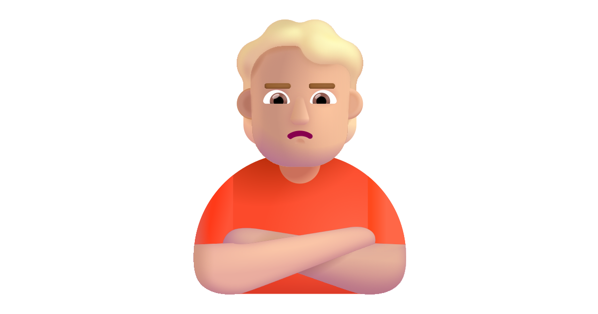 Person pouting medium light free vector icon - Iconbolt