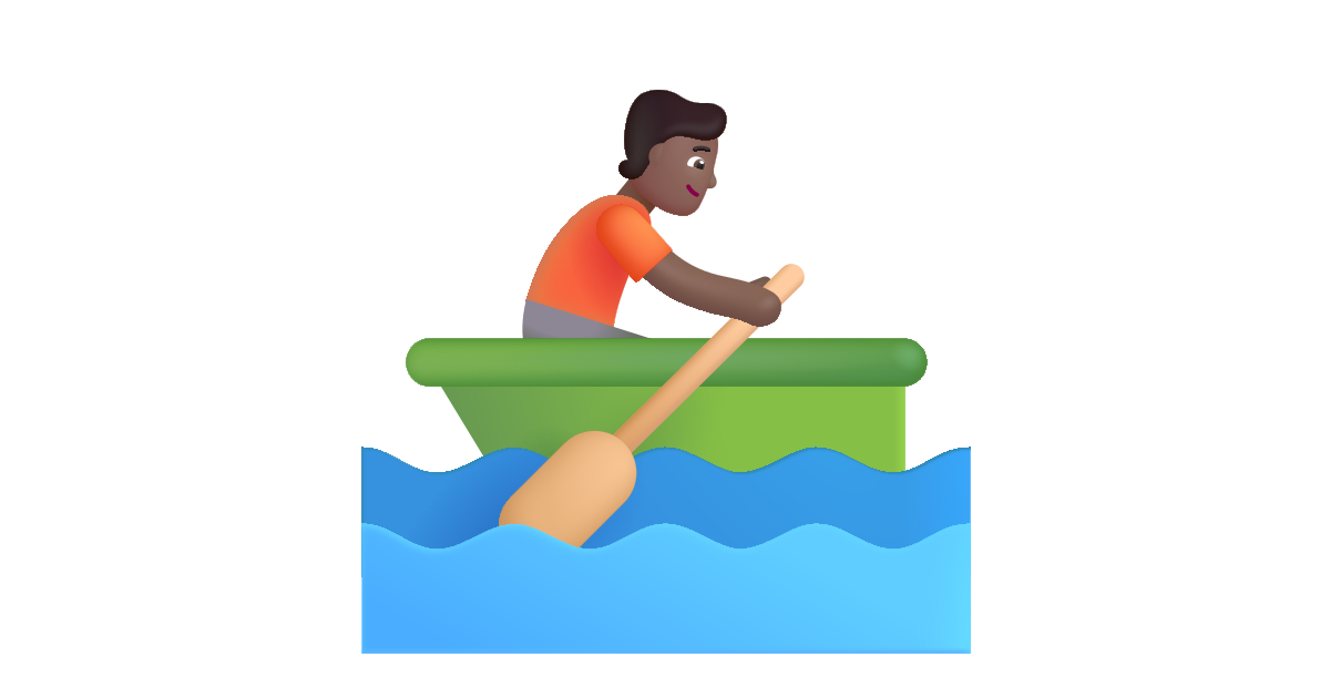 Person rowing boat medium dark free vector icon - Iconbolt