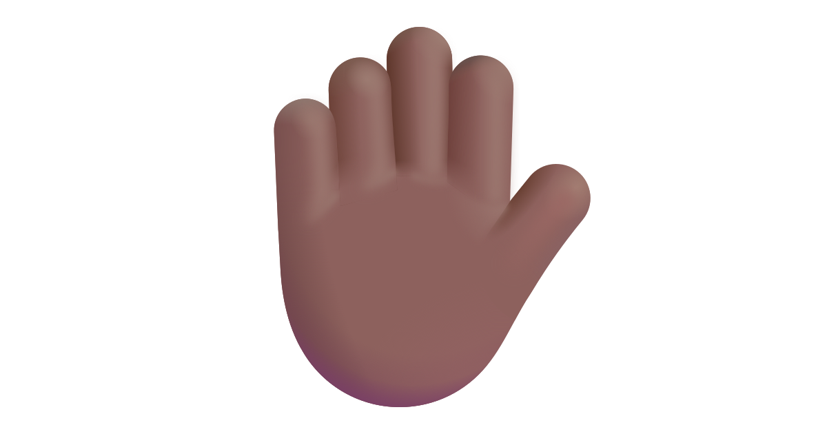 Raised hand medium dark free vector