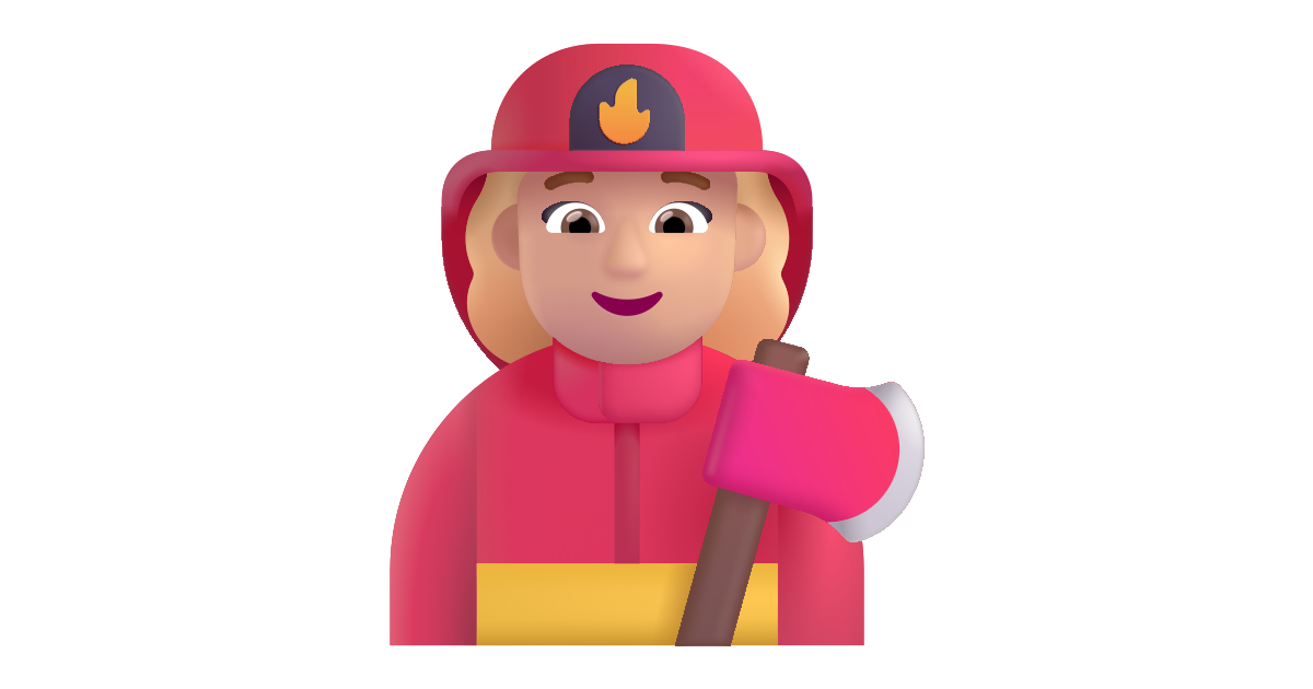 Woman firefighter medium light free vector icon Iconbolt