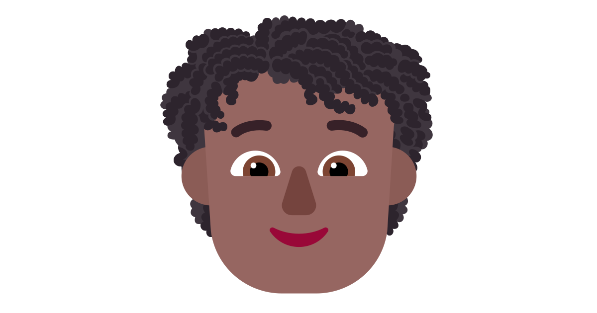 Person curly hair medium dark free vector icon Iconbolt