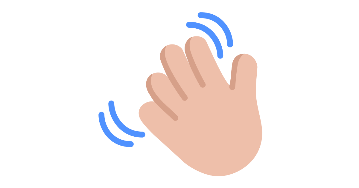 Waving hand medium light free vector icon - Iconbolt