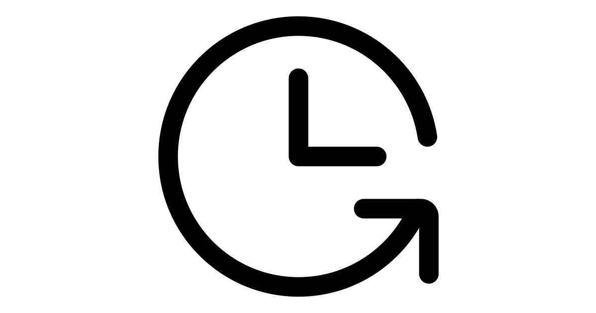 Clock rotate right free vector icon - Iconbolt