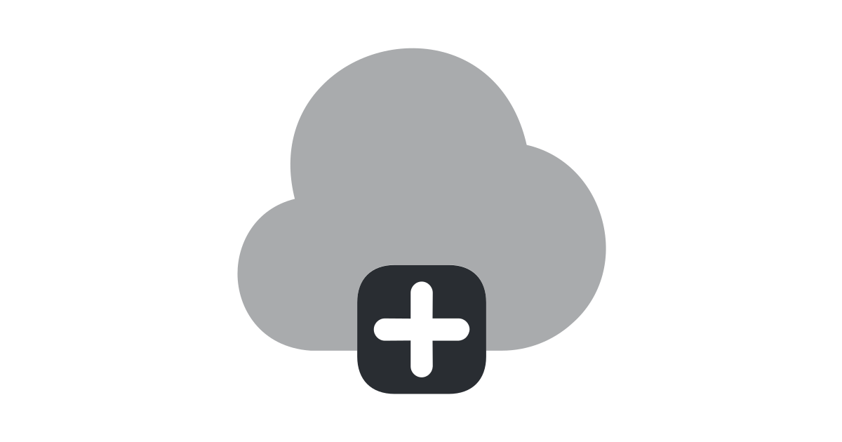 Cloud plus free vector icon Iconbolt