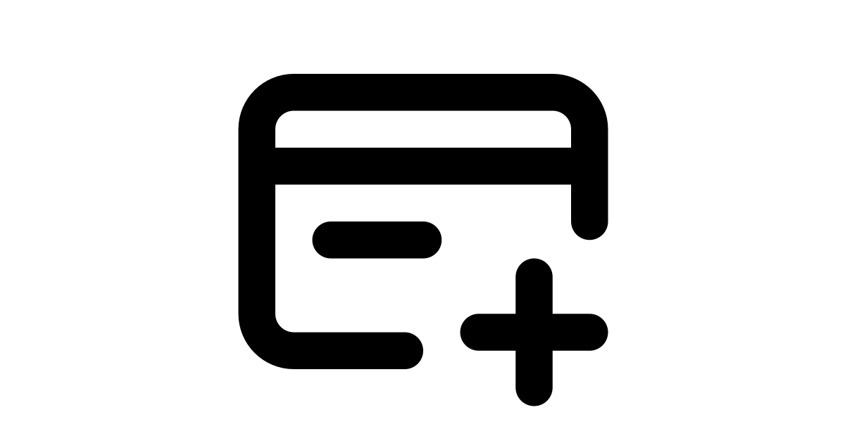 Creditcard plus line free vector icon - Iconbolt