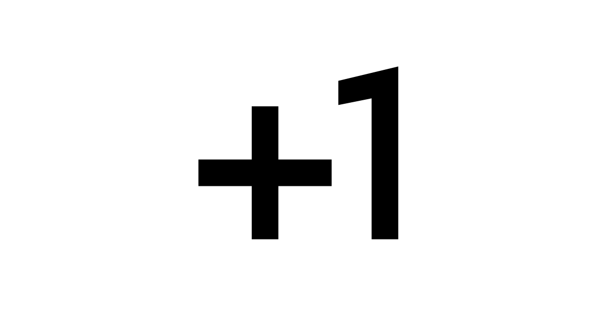 Plus one free vector icon - Iconbolt