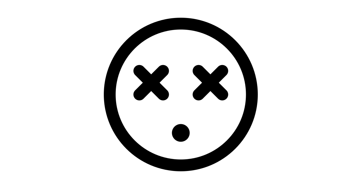 Smiley x eyes free vector icon Iconbolt