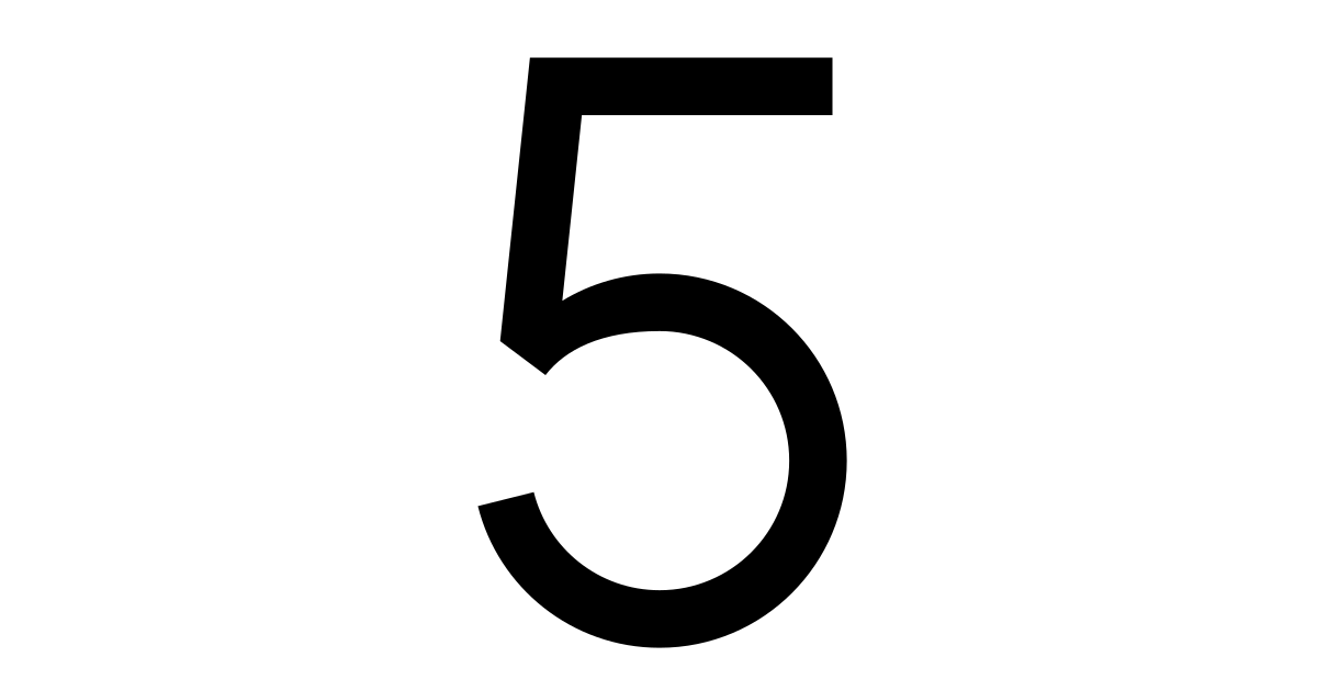 Number 5 free vector icon - Iconbolt