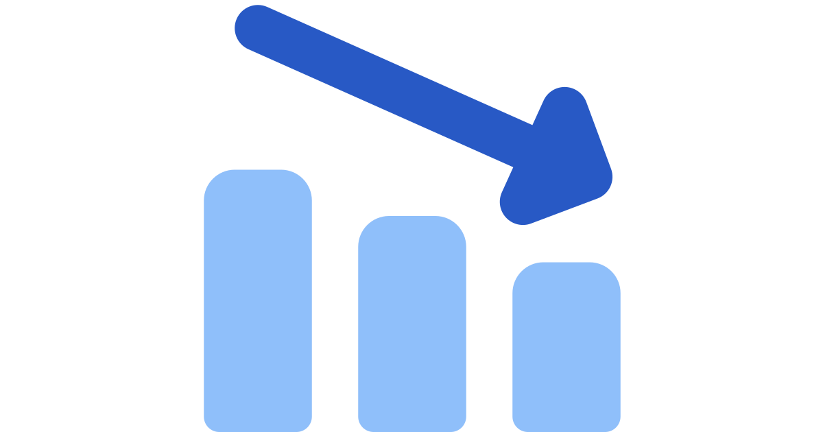 Graph bar decrease graph chart arrow product performance down decrease ...