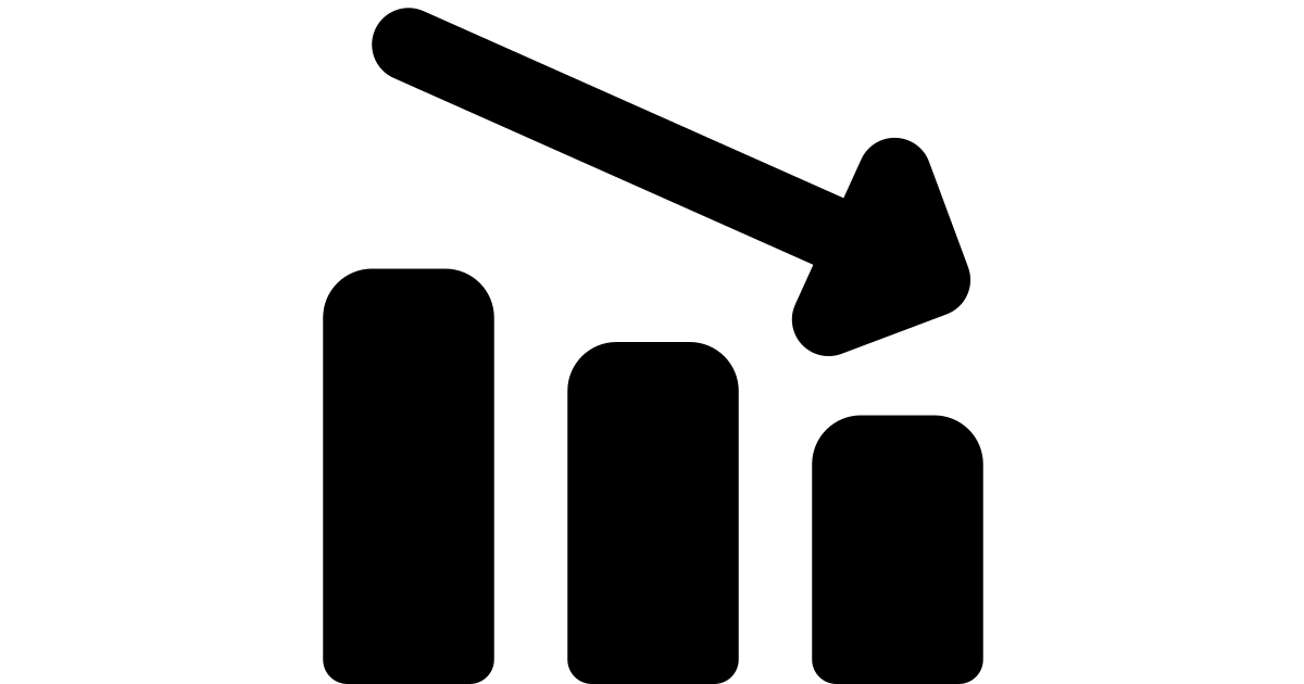 Graph bar decrease graph chart arrow product performance down decrease ...