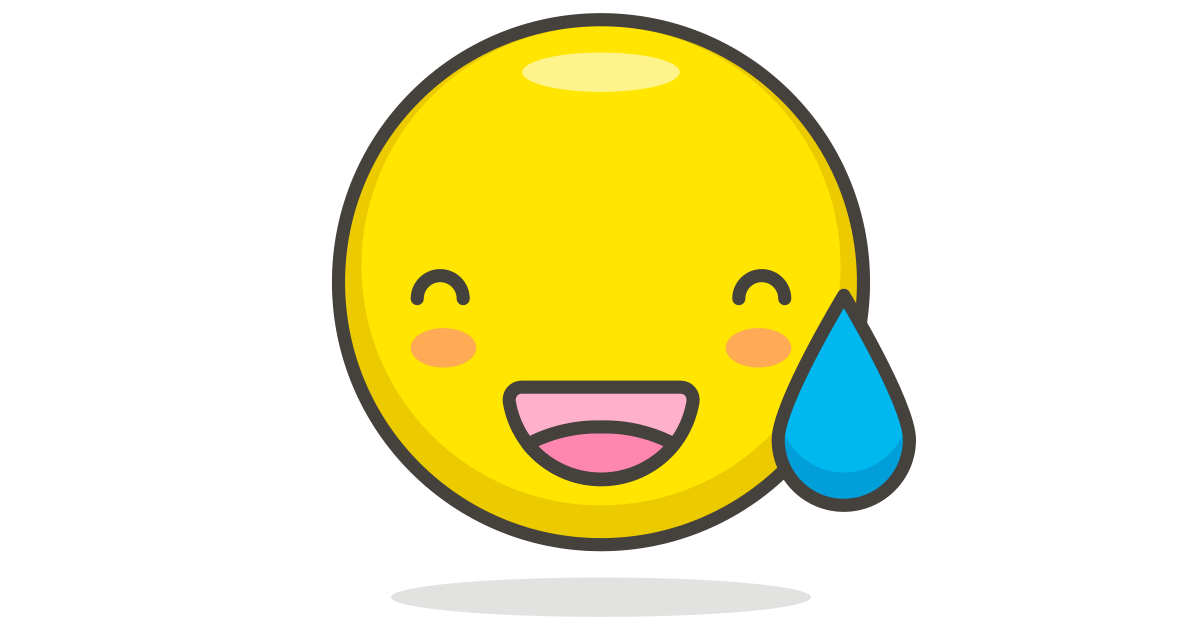 Grinning face with sweat free vector icon - Iconbolt