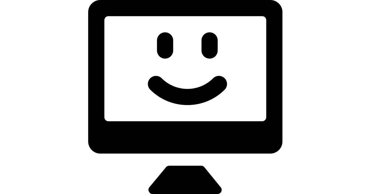 Desktop monitor smiley desktop monitor smiley free vector icon - Iconbolt