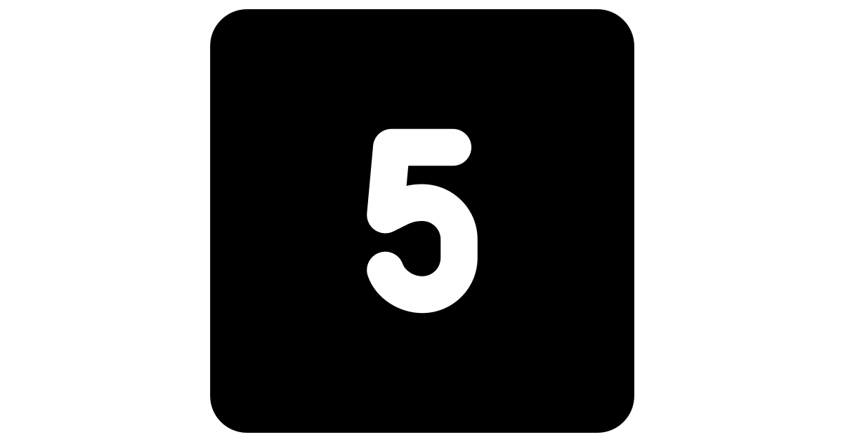 Number five square number five square free vector icon - Iconbolt