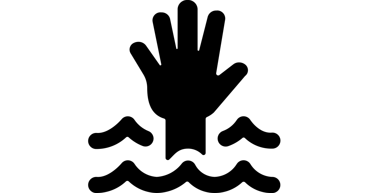 Safety drown hand safety drown hand free vector icon - Iconbolt