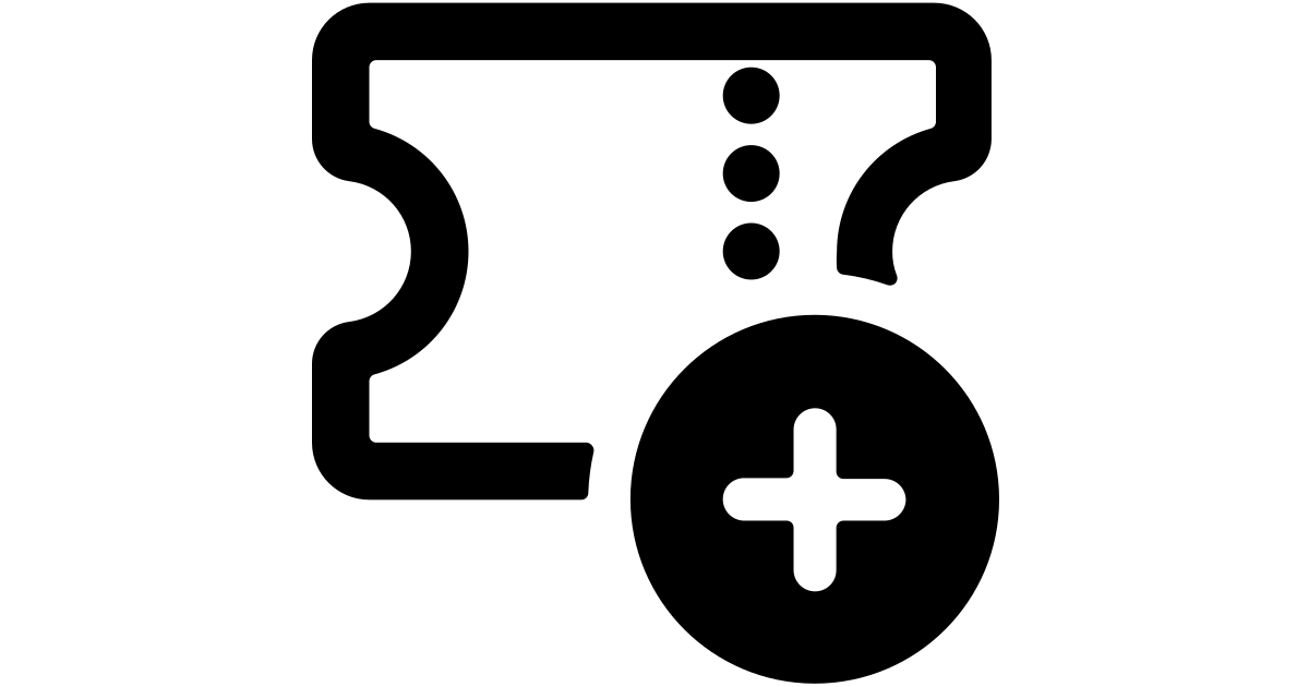 Ticket add ticket add free vector icon - Iconbolt