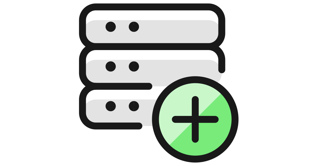 Server add server add free vector icon - Iconbolt