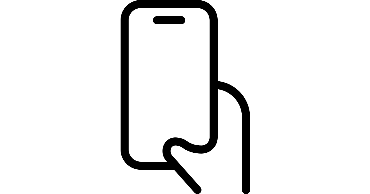 Phone holding free vector icon - Iconbolt